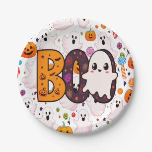 Ghost Halloween Cute to Spooky Sweet Paper Plate