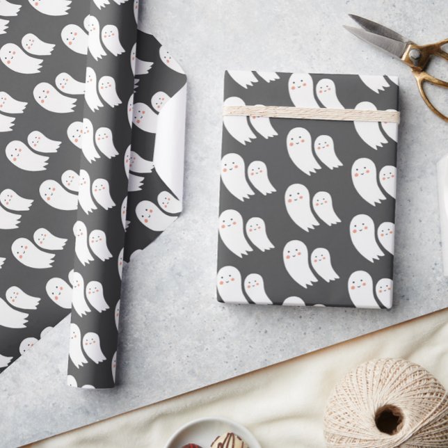 Ghost Halloween Dark Spooky Wrapping Paper (Creator Uploaded)