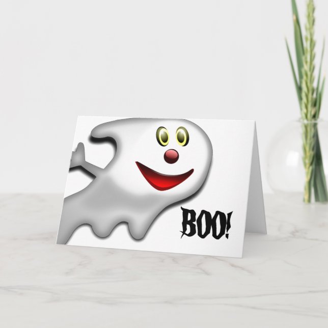 Ghost, Halloween Greeting Card (Front)