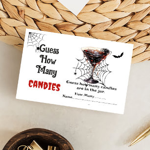 Ghost Halloween Guess How Many Candies Game Enclosure Card