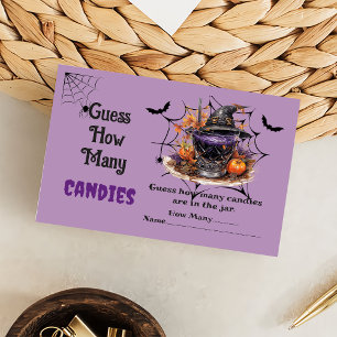 Ghost Halloween Guess How Many Candies Game Enclosure Card