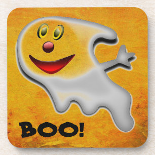 Ghost Halloween Hard plastic coaster