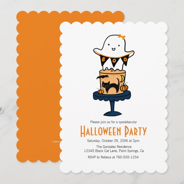 Ghost Halloween Invitations (Front/Back)