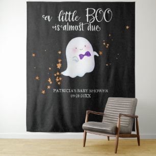 Ghost Halloween Little Boo Baby Shower Backdrop Tapestry
