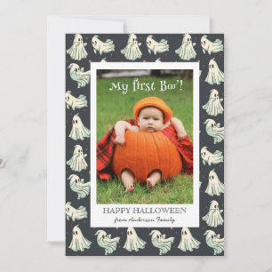 Ghost Halloween My first Boo baby Holiday Card