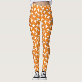 Ghost Halloween Orange Leggings