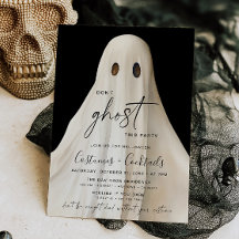 Ghost Halloween Party Invitation Funny Cocktails