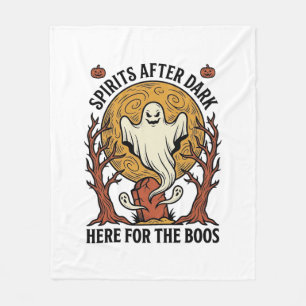 Ghost Halloween Shirt Vintage Engraving Spooky Par Fleece Blanket