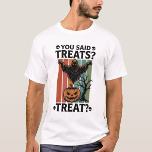 Ghost Halloween Shirt with Spooky Treat Pun and Pu