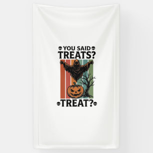 Ghost Halloween Shirt with Spooky Treat Pun and Pu Banner