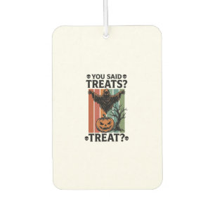 Ghost Halloween Shirt with Spooky Treat Pun and Pu Car Air Freshener