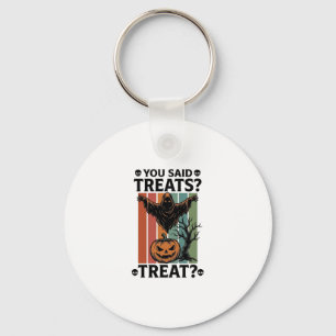 Ghost Halloween Shirt with Spooky Treat Pun and Pu Key Ring