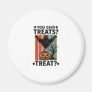 Ghost Halloween Shirt with Spooky Treat Pun and Pu Magnet