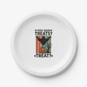 Ghost Halloween Shirt with Spooky Treat Pun and Pu Paper Plate