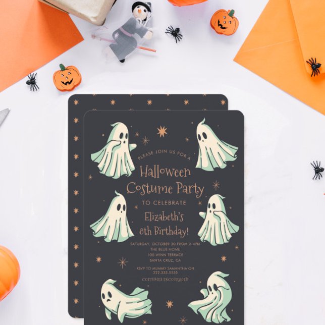 Ghost Halloween Spooktacular Costum Birthday Party Invitation (Creator Uploaded)