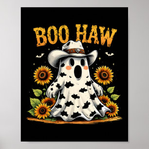 Ghost Halloween Spooky Western Funny Boo Haw Cowbo Poster