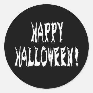 Ghost Halloween Text Classic Round Sticker