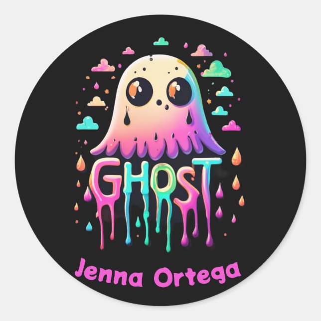 Ghost Halloween - Trick or Treat Yo' Self Classic Round Sticker (Front)