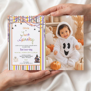 Ghost Halloween Two Spooky Birthday Invitation