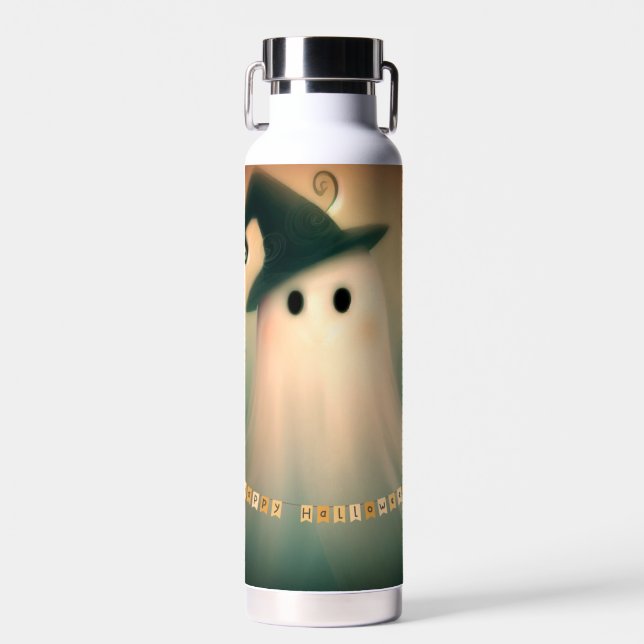 Ghost/Halloween/whimsical/fall Water Bottle (Front)