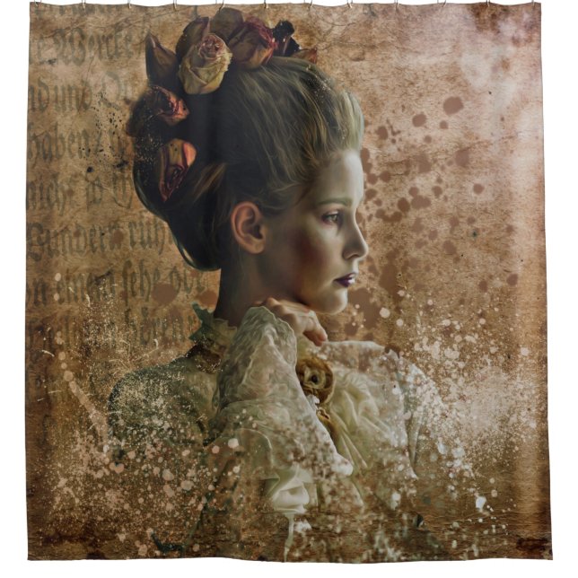 Ghost halloween woman female shower curtain (Front)