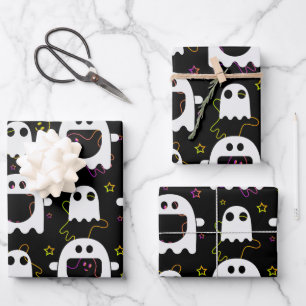 Ghost Halloween wrapping paper