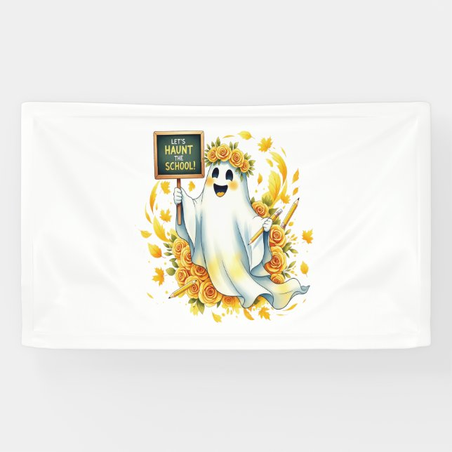 Ghost Haunt School Halloween Banner (Horizontal)
