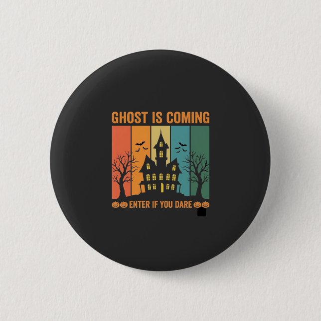 Ghost Haunted House Halloween Vector Design 6 Cm Round Badge (Front)