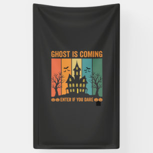 Ghost Haunted House Halloween Vector Design Banner