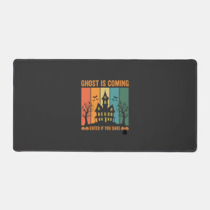 Ghost Haunted House Halloween Vector Design Desk Mat