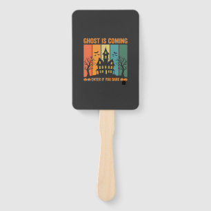 Ghost Haunted House Halloween Vector Design Hand Fan