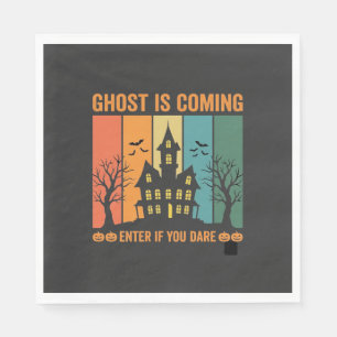 Ghost Haunted House Halloween Vector Design Napkin