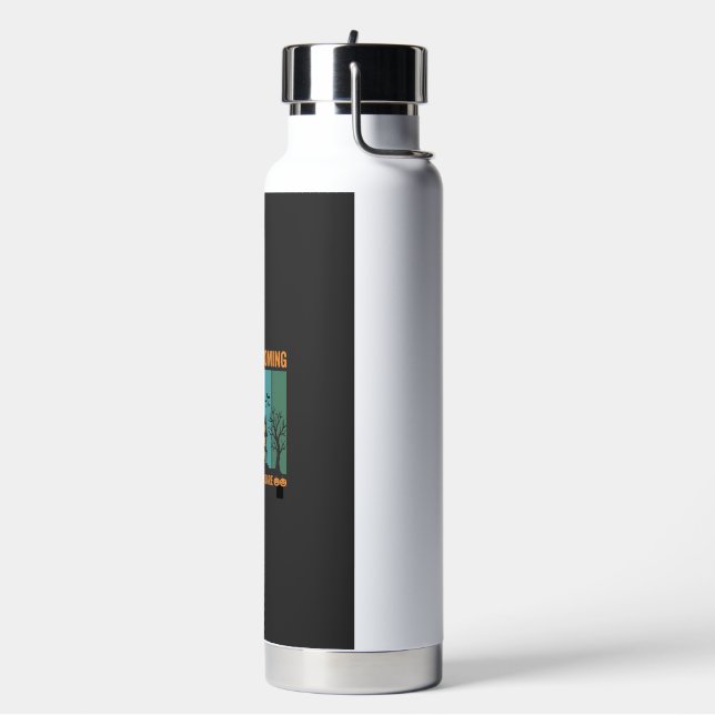 Ghost Haunted House Halloween Vector Design Water Bottle (Left)