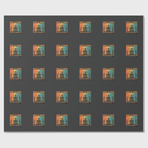 Ghost Haunted House Halloween Vector Design Wrapping Paper