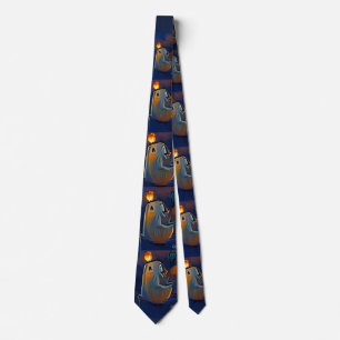  ghost having fun trick and treating  tie