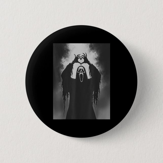 Ghost Heart Hands Y Face Horror Ster Halloween  6 Cm Round Badge (Front)