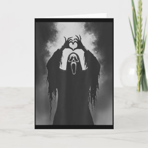 Ghost Heart Hands Y Face Horror Ster Halloween  Card