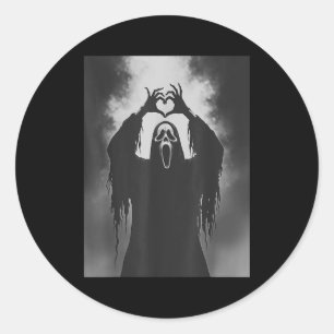 Ghost Heart Hands Y Face Horror Ster Halloween  Classic Round Sticker