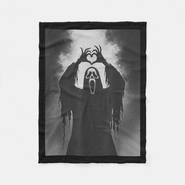 Ghost Heart Hands Y Face Horror Ster Halloween  Fleece Blanket (Front)