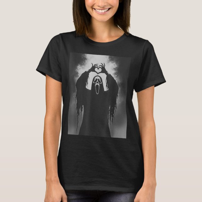 Ghost Heart Hands Y Face Horror Ster Halloween  T-Shirt (Front)