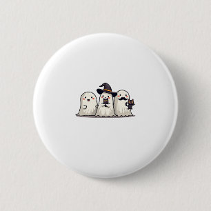 Ghost Holding Black Cat Funny Halloween Cat Lovers 6 Cm Round Badge
