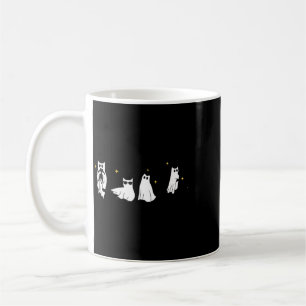 Ghost Holding Black Cat Funny Halloween Cat Lovers Coffee Mug