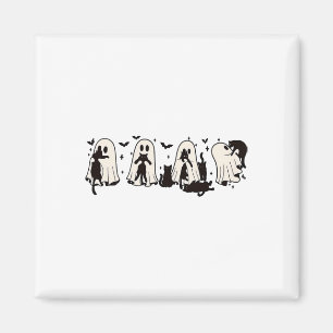 Ghost Holding Black Cat Funny Halloween Cat Lovers Magnet