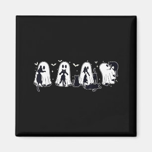 Ghost Holding Black Cat Halloween Black Cat Lover Magnet