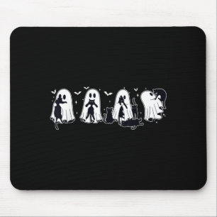 Ghost Holding Black Cat Halloween Black Cat Lover Mouse Mat