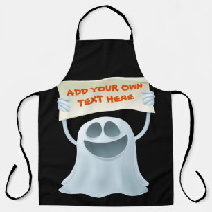 Ghost holding text   apron