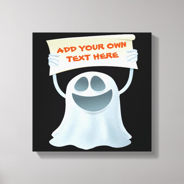 Ghost holding text   canvas print (Front)