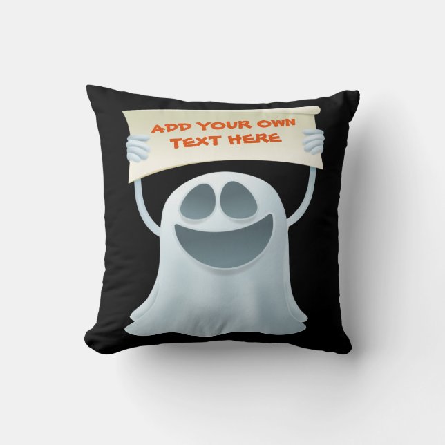 Ghost holding text  cushion (Front)