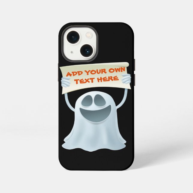 Ghost holding text  iPhone case (Back)