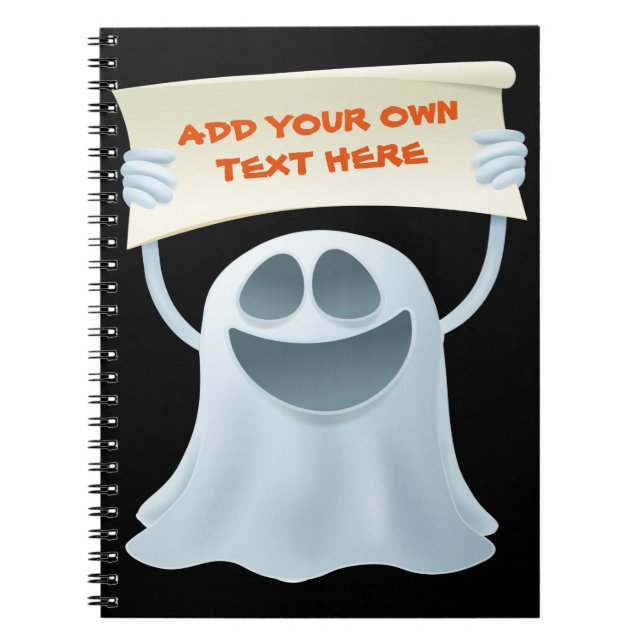 Ghost holding text   notebook (Front)